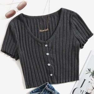 Dark gray Xl shein top with buttons